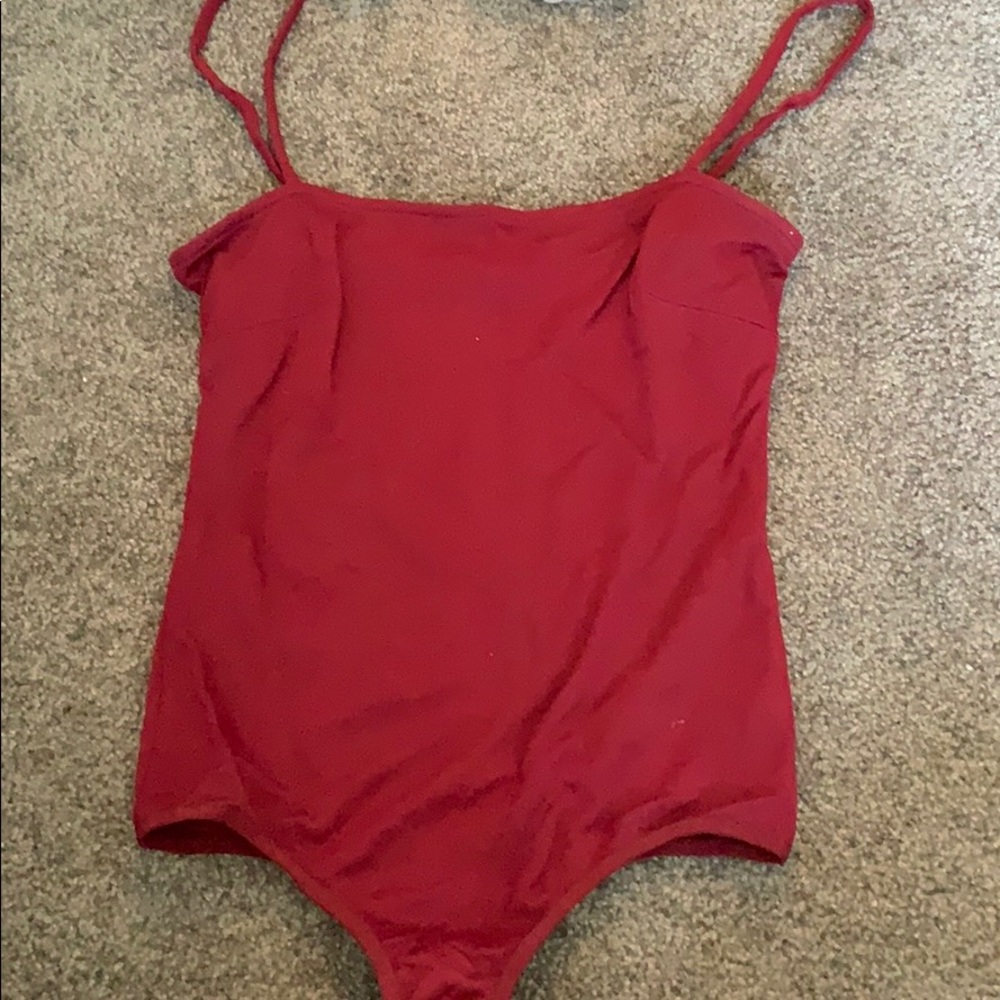 Free People Maroon Bodysuit